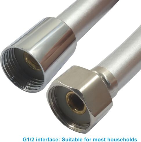 1 Pack 59 Inches Extra Long Shower Hose, Flexible Used In Showerheads Spray Bidet Bathing Toilet Anti Winding Replacement Hose, Explosion Proof Bidet Hose for RV, Bathroom (Silver) in Saudi Arabia