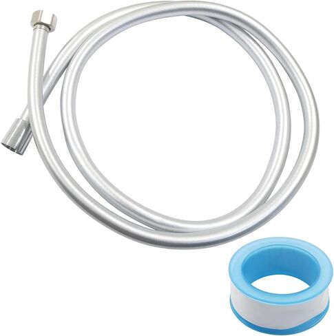 1 Pack 59 Inches Extra Long Shower Hose, Flexible Used In Showerheads Spray Bidet Bathing Toilet Anti Winding Replacement Hose, Explosion Proof Bidet Hose for RV, Bathroom (Silver) in Saudi Arabia