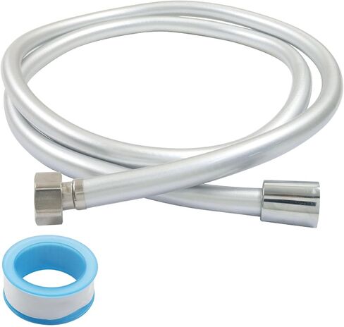 1 Pack 59 Inches Extra Long Shower Hose, Flexible Used In Showerheads Spray Bidet Bathing Toilet Anti Winding Replacement Hose, Explosion Proof Bidet Hose for RV, Bathroom (Silver) in Saudi Arabia