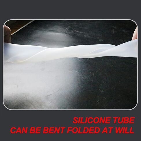 Silicone Tubing, Silicone Rubber Tube Translucent Large-Caliber Sleeve O-Shaped Hose Soft Flame Retardant Tubing Length 1m,Wall Thickness 3mm,OD X ID,36x30mm (Color : White, Size : 56x50mm) in Saudi Arabia