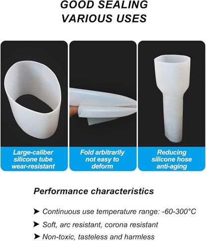 Silicone Tubing, Silicone Rubber Tube Translucent Large-Caliber Sleeve O-Shaped Hose Soft Flame Retardant Tubing Length 1m,Wall Thickness 3mm,OD X ID,36x30mm (Color : White, Size : 56x50mm) in Saudi Arabia
