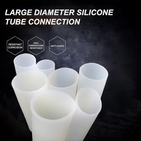 Silicone Tubing, Silicone Rubber Tube Translucent Large-Caliber Sleeve O-Shaped Hose Soft Flame Retardant Tubing Length 1m,Wall Thickness 3mm,OD X ID,36x30mm (Color : White, Size : 56x50mm) in Saudi Arabia
