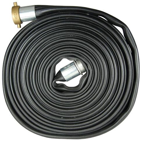 Dixon WDH15BK50KAS Nitrile Black Hose Coupled NPSH Short Shank Couplings for Wash Down, 200 psi, 50' Length, 1.5" ID in Saudi Arabia