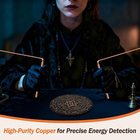 99.9% Copper Dowsing Rods Kit, Anglecai Spiritual Exploration Divination Tools 2PCS Divining Rods+Dowsing Pendulum + Divination Mat + Gloves + Bag for Ghost Hunting, Divining Water, Gold, Treasure in Saudi Arabia
