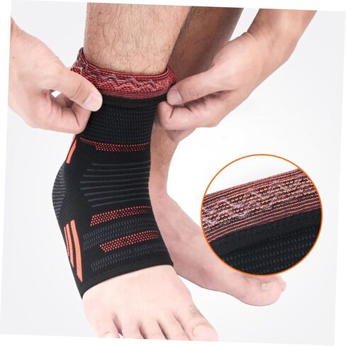 Supple Ankle Cover Silicone Sleeve 1 Pair Wear-resistant Sports Ankle Protector with Sweat-absorption for Injury Prevention in Kuwait