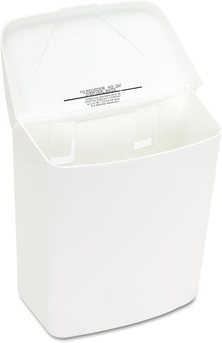 HOSPECO 250201W وعاء المناديل الصحية للتثبيت على الحائط-ABS، بلاستيك PPC، 1 جالون، أبيض in Saudi Arabia