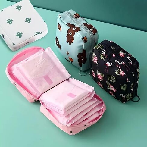 Sanitary Napkin Storage Bag, Portable Menstrual Pad Bag Tampons Collect Bags, Zipper Nursing Pad Holder Tampon Bag in Saudi Arabia