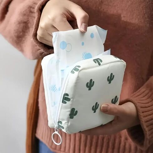 Sanitary Napkin Storage Bag, Portable Menstrual Pad Bag Tampons Collect Bags, Zipper Nursing Pad Holder Tampon Bag in Saudi Arabia