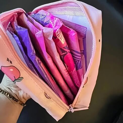 Sanitary Napkin Storage Bag, Portable Menstrual Pad Bag Tampons Collect Bags, Zipper Nursing Pad Holder Tampon Bag in Saudi Arabia