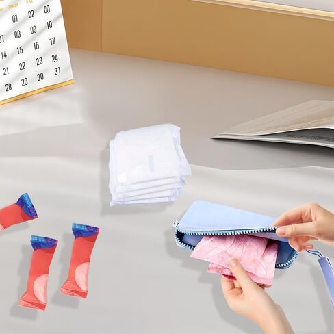 1 Pcs Sanitary Napkin Storage Bag, Silicone Period Bag, Discreet Menstrual Pouch for Pads, Tampons, Menstrual Cups with Zipper & Handle Perfect for Travel & Daily Use in Saudi Arabia