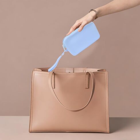 1 Pcs Sanitary Napkin Storage Bag, Silicone Period Bag, Discreet Menstrual Pouch for Pads, Tampons, Menstrual Cups with Zipper & Handle Perfect for Travel & Daily Use in Saudi Arabia
