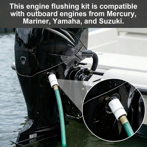 Gerox Outboard Flush Kit Compatible with Mercury, Mariner, Yamaha, and Suzuki Outboard Engines—Wihte in Saudi Arabia