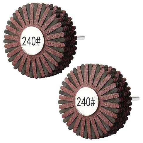 Rocaris 2 Pack Abrasive Flap Wheel - 120 Grit Nylon Sanding Wheel Brush Abrasive Grinding Head with 1/4 Inch Shank for Woodworking Root Carving Furniture Polishing and Removing of Rust/Corrosion/Paint in Saudi Arabia