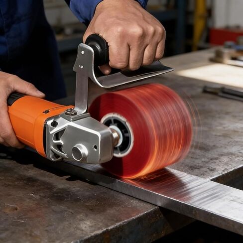 Non-Woven Wire Drawing Flap Wheel, 120x100mm Surface Conditioning Tool, 80-400 Grit Set 4.7"x 4" Abrasive Wheels Drum 5Pcs for Metal Stainless Steel Surface Treatment, for Burnishing Polishing Machine in Kuwait