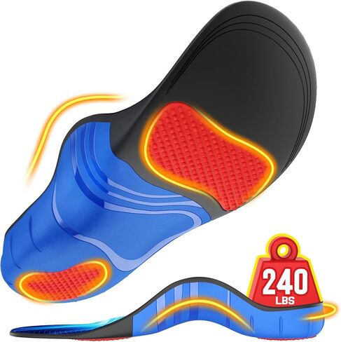 240+lbs Heavy Duty High Arch Support Orthotic Insoles for Plantar Fasciitis Pain Relief - for Men, Women, Work Boots, Shoes in Kuwait