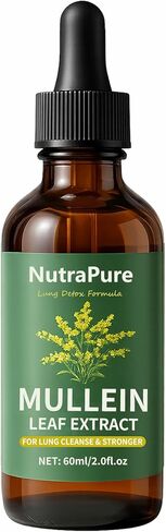Nutrapure Mullein Extract Drops for Lung, Organic Mullein Leaf Supplement Support Lung Cleanse & Detox Health & Respiratory Comfort & Boosts Immune - 2.0fl.oz (1) in Saudi Arabia