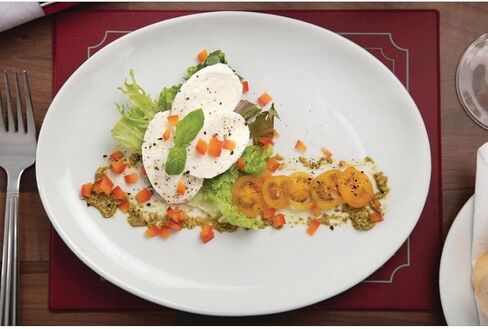 طبق كوبيه بيضاوي من أولمبيا 2835 أثينا للفنادق - 254 × 197 ملم 10 × 7 3/4 بوصة (صندوق 12)، أبيض in Kuwait