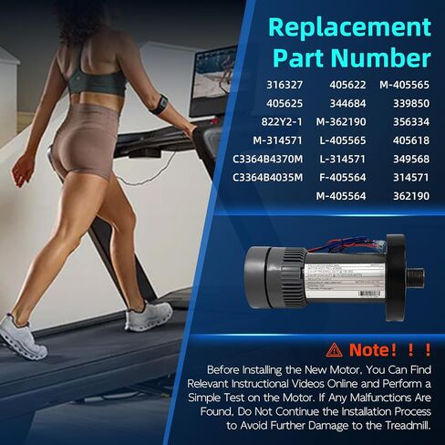 محرك محرك تيار مستمر M-405565 مع دولاب الموازنة متوافق مع NordicTrack وProForm، 2.80HP/130VDC/1939W، استبدال # 362190، 356334، 405618، 314571، 349568، C3364B4370M in Saudi Arabia