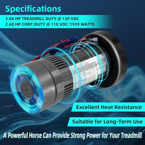 محرك محرك تيار مستمر M-405565 مع دولاب الموازنة متوافق مع NordicTrack وProForm، 2.80HP/130VDC/1939W، استبدال # 362190، 356334، 405618، 314571، 349568، C3364B4370M in Saudi Arabia