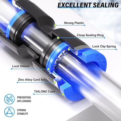 50 قطعة من موصلات الدفع المستقيمة من TAILONZ PNEUMATIC، موصلات بلاستيكية سريعة الإصدار، تجهيزات خط الهواء لـ 5/32 1/4 5/16 3/8 1/2 أنبوب (طريقتان) in Kuwait