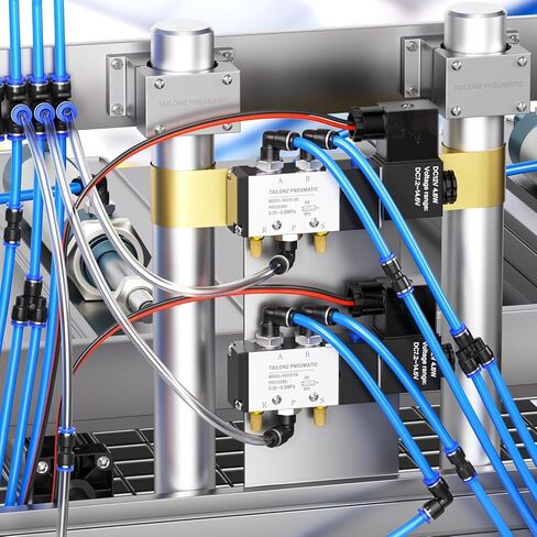 50 قطعة من موصلات الدفع المستقيمة من TAILONZ PNEUMATIC، موصلات بلاستيكية سريعة الإصدار، تجهيزات خط الهواء لـ 5/32 1/4 5/16 3/8 1/2 أنبوب (طريقتان) in Kuwait