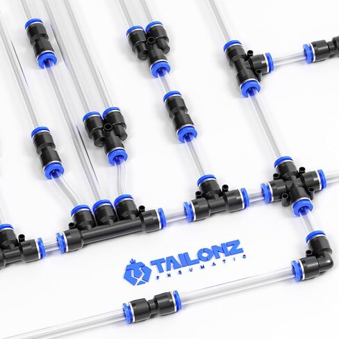 50 قطعة من موصلات الدفع المستقيمة من TAILONZ PNEUMATIC، موصلات بلاستيكية سريعة الإصدار، تجهيزات خط الهواء لـ 5/32 1/4 5/16 3/8 1/2 أنبوب (طريقتان) in Kuwait
