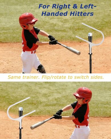 مدرب مسار التأرجح للبيسبول والكرة اللينة بزاوية 25 درجة للأطفال والكبار - معدات تدريب البيسبول مع دليل "نافذة الضرب" على شكل حرف U، تعليقات مسار الخفافيش داخل الكرة (قاعدة الإنطلاق غير متضمنة) in Kuwait