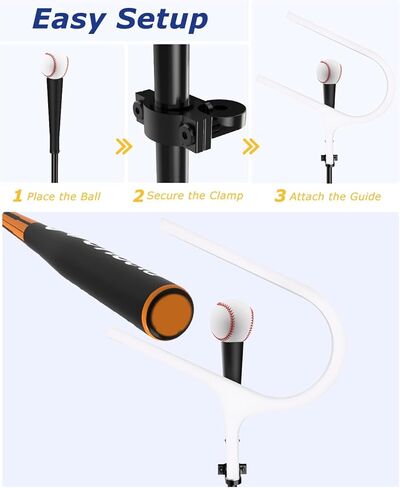 مدرب مسار التأرجح للبيسبول والكرة اللينة بزاوية 25 درجة للأطفال والكبار - معدات تدريب البيسبول مع دليل "نافذة الضرب" على شكل حرف U، تعليقات مسار الخفافيش داخل الكرة (قاعدة الإنطلاق غير متضمنة) in Kuwait