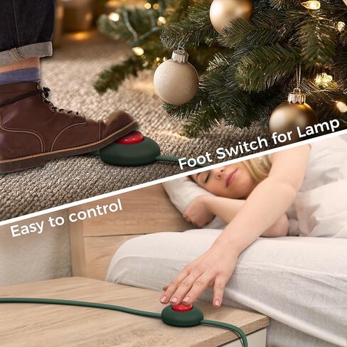 Foot Pedal Switch, TESSAN Extension Cord with ON/Off Switch, 3 Outlet,10FT, Push Button Extension Cord 1250W, Suitable for Lamps Appliances and Lighting Accessories, Christmas Tree Floor Lamp in Kuwait