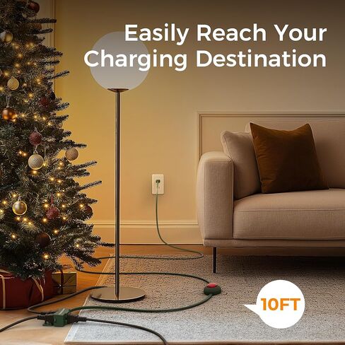 Foot Pedal Switch, TESSAN Extension Cord with ON/Off Switch, 3 Outlet,10FT, Push Button Extension Cord 1250W, Suitable for Lamps Appliances and Lighting Accessories, Christmas Tree Floor Lamp in Kuwait