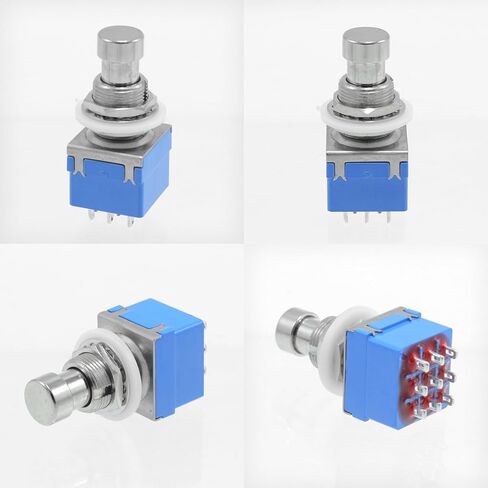 2 حزمة من مفتاح القدم اللحظي، ON-Off 3PDT 9Pin 12 مم/0.47 بوصة شديد التحمل 6A قفل ذاتي لمفتاح القدم لدواسة تأثير الجيتار in Kuwait