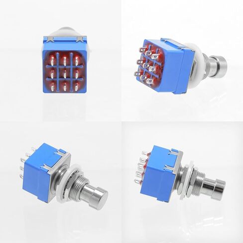 2 حزمة من مفتاح القدم اللحظي، ON-Off 3PDT 9Pin 12 مم/0.47 بوصة شديد التحمل 6A قفل ذاتي لمفتاح القدم لدواسة تأثير الجيتار in Kuwait