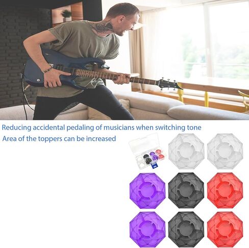 Guitar effect pedal foot switch top cover,Eight-pack multi-color diamond style foot spike cap protective cap, suitable for guitar effect pedal protective cap(Style1) in Saudi Arabia