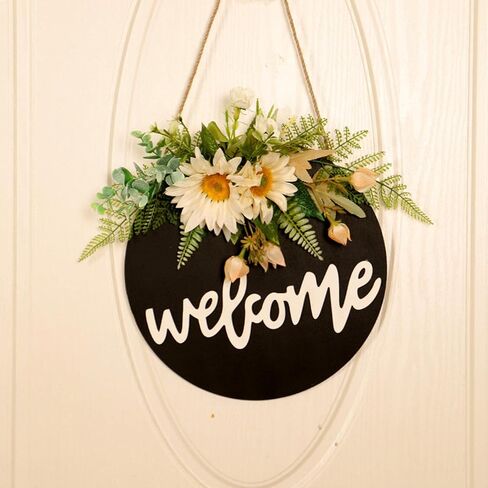 16in Wood Welcome Sign Hanging Front Door Restaurant New Year Seasonal Decor in Kuwait