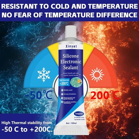 مانع تسرب لاصق سيليكون إلكتروني 100 مل، طلاء مطابق للإلكترونيات، مانع تسرب عازل شفاف، مقاوم للماء للوحات الدوائر، لوحات التحكم في الأجهزة، مصابيح LED in Kuwait