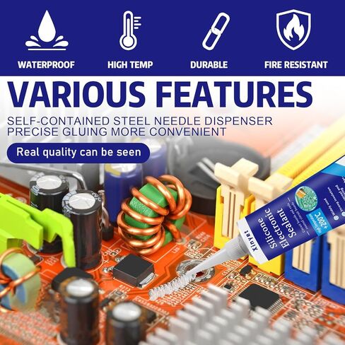 مانع تسرب لاصق سيليكون إلكتروني 100 مل، طلاء مطابق للإلكترونيات، مانع تسرب عازل شفاف، مقاوم للماء للوحات الدوائر، لوحات التحكم في الأجهزة، مصابيح LED in Kuwait