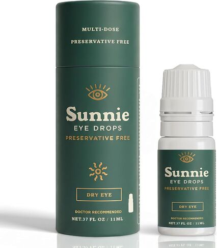 Sunnie Preservative-Free Eye Drops for Dry Eyes, 0.37 fl oz (11ml), Multi-Dose Lubricating Drops with Glycerin 0.5% – for Daily Comfort in Kuwait