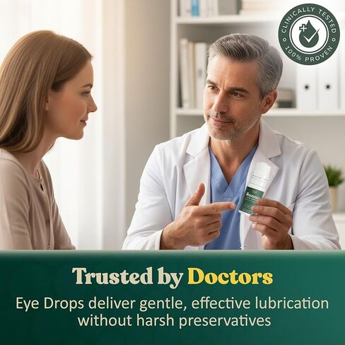 Sunnie Preservative-Free Eye Drops for Dry Eyes, 0.37 fl oz (11ml), Multi-Dose Lubricating Drops with Glycerin 0.5% – for Daily Comfort in Kuwait