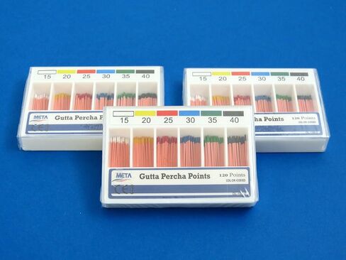 New Dental Gutta Percha Points No 15/40 Color Coded 120 Points Set Of /3 Boxes META in Saudi Arabia