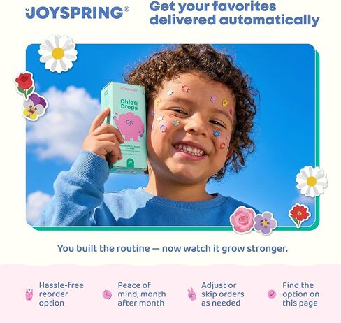 JoySpring Liquid Chlorophyll Drops for Kids | Super Greens for Kids Infused with Elderberry & Chlorophyll for Bad Breath |Sugar Free Body Deodorizing Supplement |Berry Flavor| 30 Servings in Kuwait