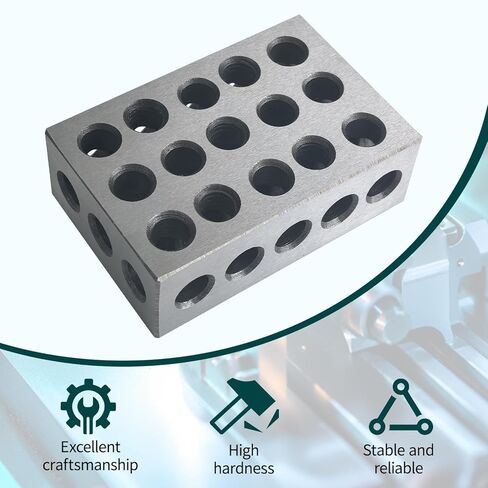 Pair 123 Blocks Precision Steel Within .0002" Tolerances, 1 x 2 x 3 Inch Blocks with 23 Holes for Machinist Woodwork Metalwork in Kuwait