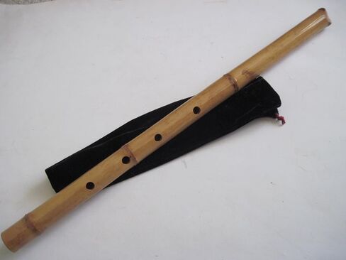 1.8 Pentatonic Shakuhachi - Traditional Zen Instrument, Bamboo Wood, D Major, With Velvet Sleeve Bag in Saudi Arabia