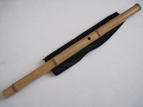 1.8 Pentatonic Shakuhachi - Traditional Zen Instrument, Bamboo Wood, D Major, With Velvet Sleeve Bag in Saudi Arabia