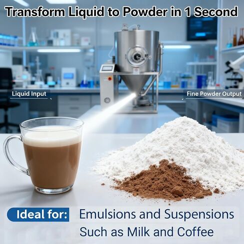 3L Centrifugal Spray Dryer Lab Liquid Drying Machine for Milk Coffee Powder, 30-300℃ Food-Grade SUS304 for Heat-Sensitive Materials in Labs Research 220V 1PH in Kuwait