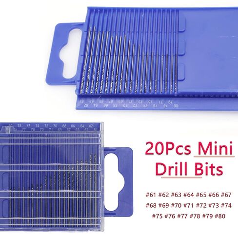 21pcs Metric Micro Drill Bit Set with Mini Pin Vise, Precision Hss Twist Mini Drill Bits, 0.3~1 mm Hand Tool Drill Bits for Wood Jewelry Carving Drilling DIY in Saudi Arabia