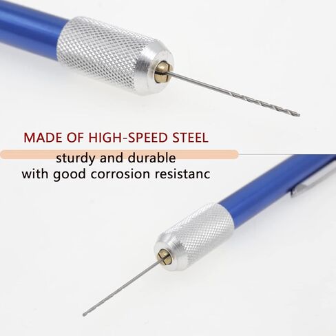 21pcs Metric Micro Drill Bit Set with Mini Pin Vise, Precision Hss Twist Mini Drill Bits, 0.3~1 mm Hand Tool Drill Bits for Wood Jewelry Carving Drilling DIY in Saudi Arabia