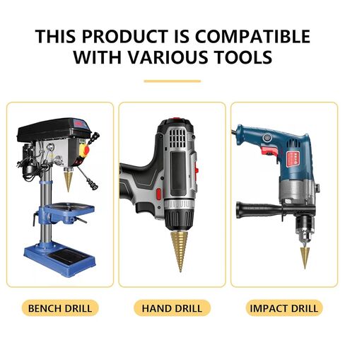 3Pcs HSS Titanium Step Drill Bit Set, Cone DrillBits for Soft Metal Wood Plastic, Hex Shank Stepped Drill Bits for DIY Home Repair & Hole Drilling in Saudi Arabia