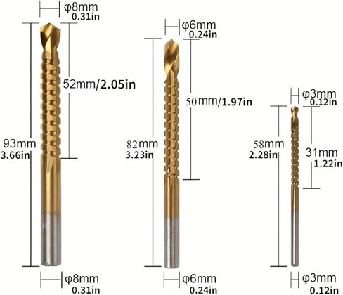 6Pcs Titanium Coated Drill Bit Set,Included 3 Sizes of Step Drill Bits and 3 Sizes of Twist Drill Bits for Hole Drilling Metalworking Woodworking-6pcs in Saudi Arabia