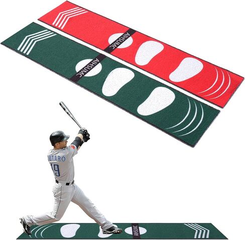 Softball Pitching Mat with Strike Zone, Wear-Resistant Portable Training Mat for Batting Stance Practice, 54 x 12 Inch, Indoor & Outdoor Baseball Practice for Youth Beginners in Kuwait
