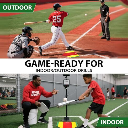 MoyRetty Baseball Training Home Plate, 17 Inch, Non-Slip Mat with Colored Strike Zones, Indoor Outdoor Practice Pitching Plate in Kuwait